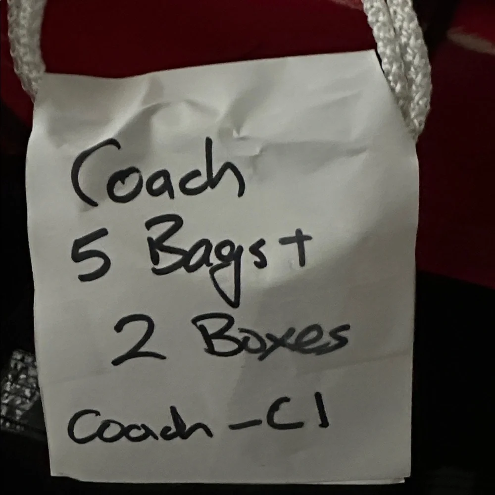 5 Coach Red Gift Bags & 2 Gift Boxes